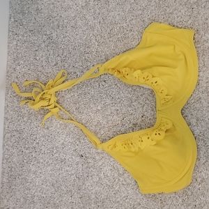 ASOS Yellow Ruffled Bikini Top